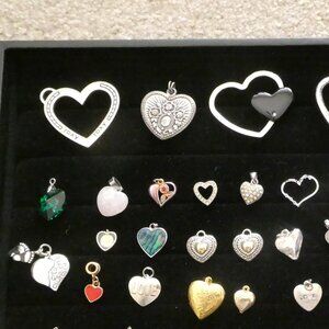Bulk Lot 36 Heart Charms/Pendants